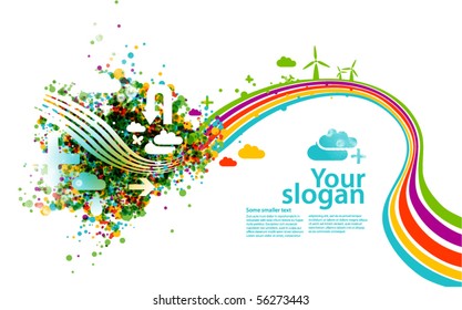 modern vector background - ecology concept