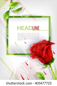 Modern vector background. Geometric vector flower made from triangles