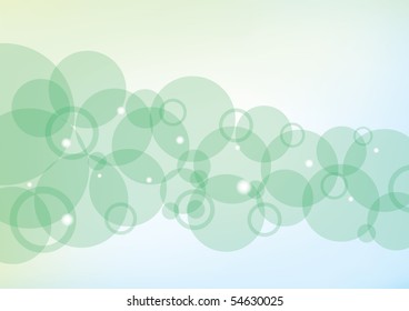 Modern vector background with green bubbles and lights