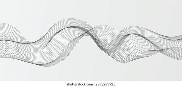 Fondo vectorial moderno con líneas onduladas grises.