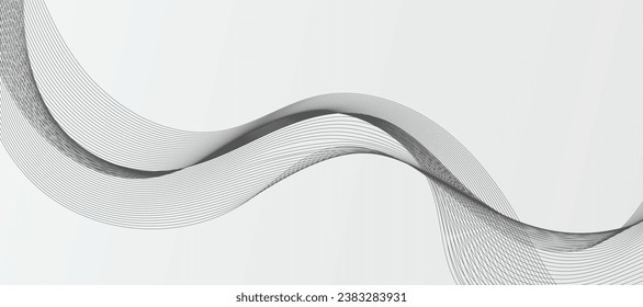 Modern vector background with grey wavy lines.