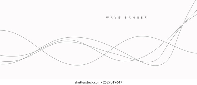 Modern vector background with grey wavy lines	
