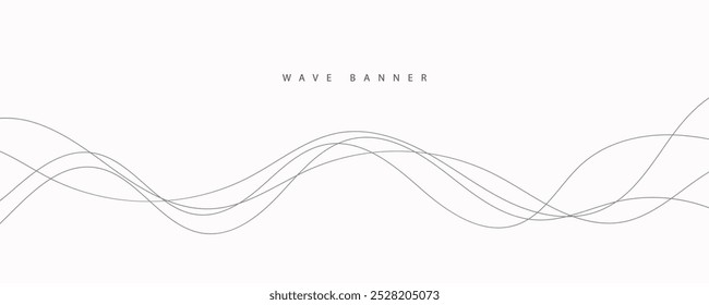 Modern vector background with grey wavy lines	
