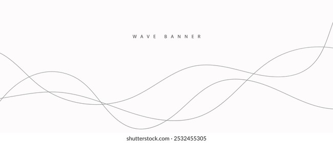 Modern vector background with grey wavy lines	
