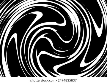 Modern vector background. A pattern of swirling white lines on a black background. For packaging, covers, textiles, advertising, web design. Spiral