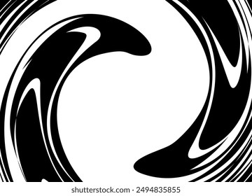 Modern vector background. A pattern of swirling black spots on a white background. For packaging, covers, textiles, advertising, web design. Spiral