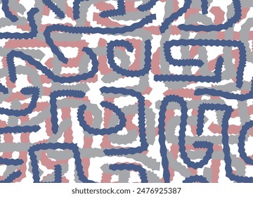 Fondo de Vector moderno de líneas curvas cortas de tres colores sobre un fondo blanco. fondo de Vector