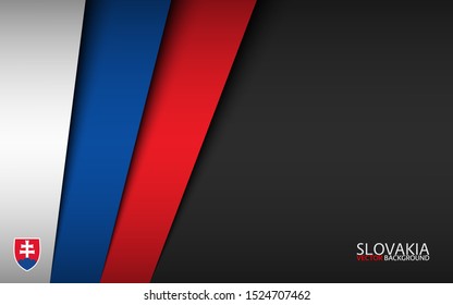 Modern vector background with Slovak colors and grey free space for your text, overlayed sheets of paper in the look of the Slovak flag, Made in Slovakia