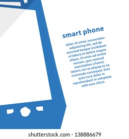 Modern vector background with smart phone. Backdrop with much space for your content. Sizable and editable friendly. Clean banner / poster.  Clean, informative background.