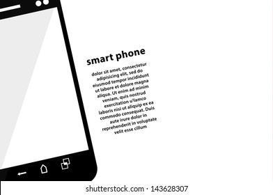 Modern vector background with smart phone. Backdrop with much space for your content. Sizable and editable friendly. Clean banner / poster.  Clean, informative background.
