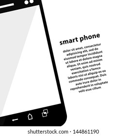 Modern vector background with smart phone. Backdrop with much space for your content. Sizable and editable friendly. Clean banner / poster.  Clean, informative background.