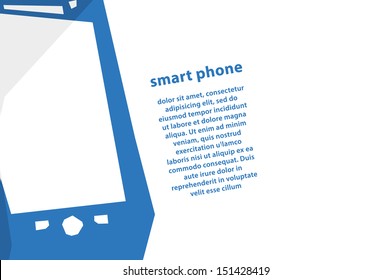 Modern vector background with smart phone. Backdrop with much space for your content. Sizable and editable friendly. Clean banner / poster.  Clean, informative background.