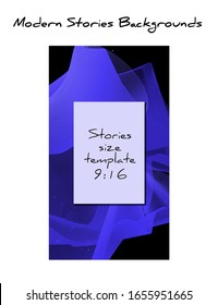 Modern vector background for stories format with blue mashing gradient inside for marketing needs, advertising, mockups