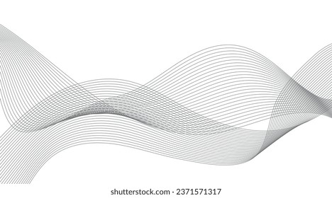 Modern vector background template with black wavy lines