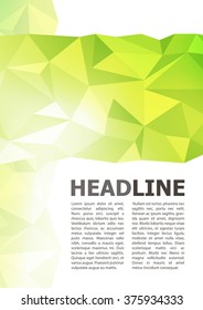 Modern vector background template. Cover, brochure, flyer polygonal design design.