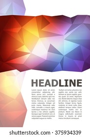 Modern vector background template. Cover, brochure, flyer polygonal design design.