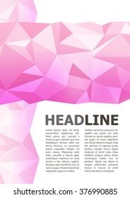 Modern vector background template. Cover, brochure, flyer polygonal design design.