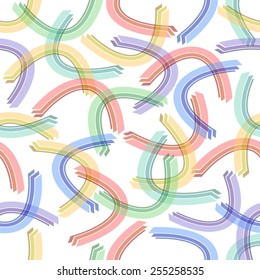 Modern vector background tile with pastel overlapping bows on white area