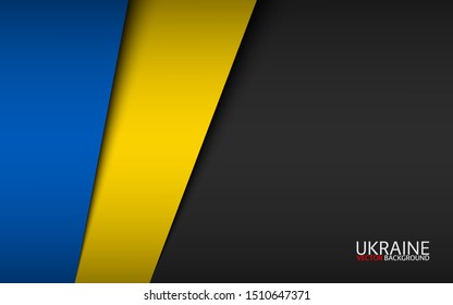 Modern vector background with Ukrainian colors and grey free space for your text, overlayed sheets of paper in the look of the Ukrainian flag, Made in Ukraine