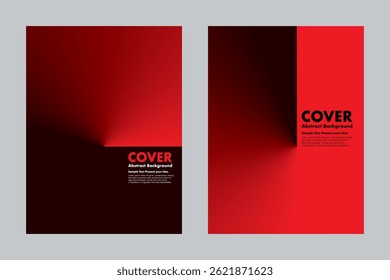 Modern vector background with vibrant red to black gradient, creating a dramatic abstract light and shadow effect. For covers, posters, annual report, digital artwork.