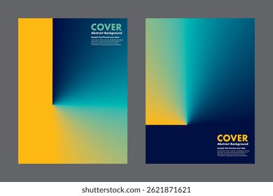 Vetor moderno de fundo com vibrante amarelo e verde turquesa para azul escuro gradiente, criando uma luz abstrata dramática e efeito de sombra. Para capas, cartazes e desenhos digitais.