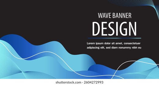 Modern vector banner design template with clean layout, abstract shapes, and blue white vibrant colors. Perfect for advertising, social media, web banners, and business promotions.