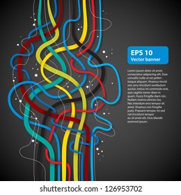 Modern vector banner with hand-drawn lines