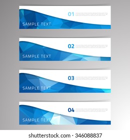 Modern vector banner low polygon background set