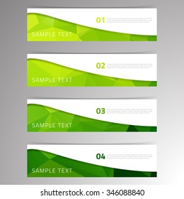 Modern vector banner low polygon background set