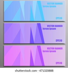 Modern vector banner low polygon background set