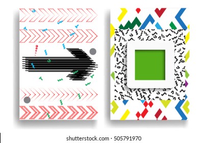 modern vector banner in the Memphis style. trendy card in retro design . Hipster posters .minimal background. pattern 80's - 90's years 