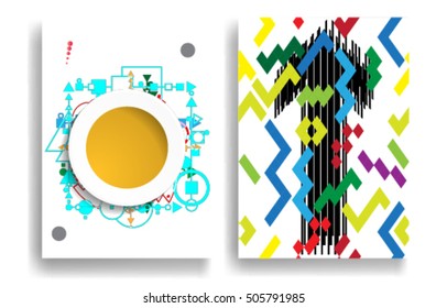 modern vector banner in the Memphis style. trendy card in retro design . Hipster posters .minimal background. pattern 80's - 90's years 