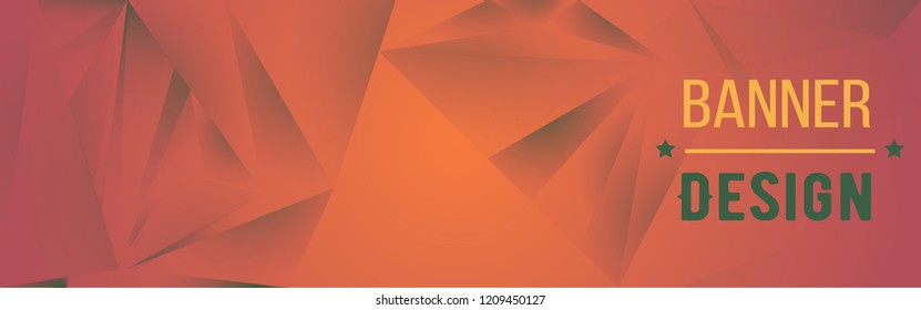 Modern vector banner with polygonal background
