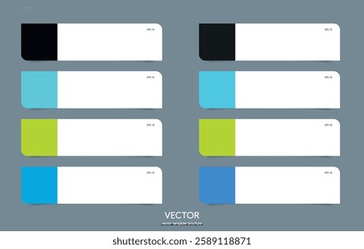 Modern vector banners with colorful elements. Infographic elements. Set of stylish horizontal banner templates.
