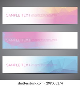 Modern vector banners polygonal background set