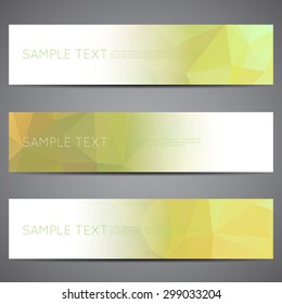 Modern vector banners polygonal background set