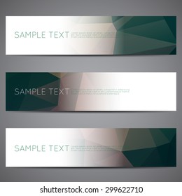 Modern vector banners polygonal background set
