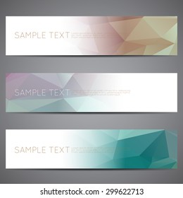 Modern vector banners polygonal background set