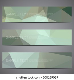 Modern vector banners polygonal background set