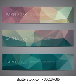 Modern vector banners polygonal background set