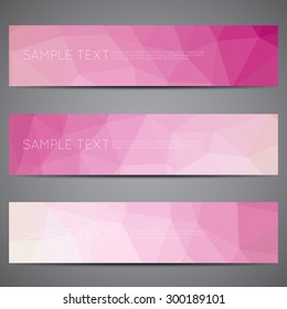Modern vector banners polygonal background set