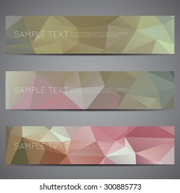 Modern vector banners polygonal background set