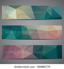 Modern vector banners polygonal background set