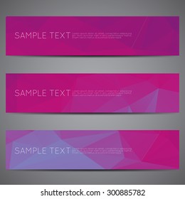 Modern vector banners polygonal background set