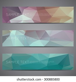 Modern vector banners polygonal background set