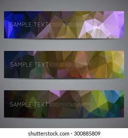 Modern vector banners polygonal background set