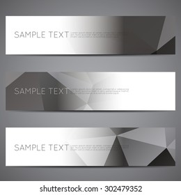 Modern vector banners polygonal background set