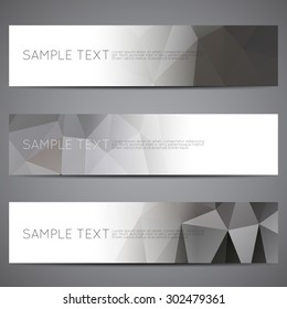 Modern vector banners polygonal background set