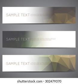 Modern vector banners polygonal background set