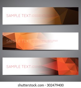 Modern vector banners polygonal background set
